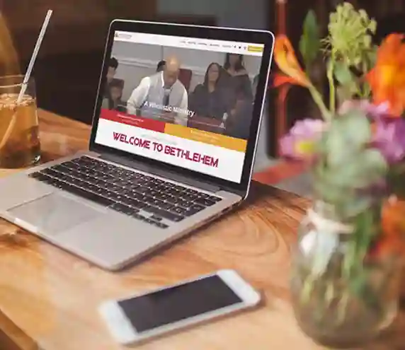 Bethlehem Baptist Church Website  mockup on a laptop screen