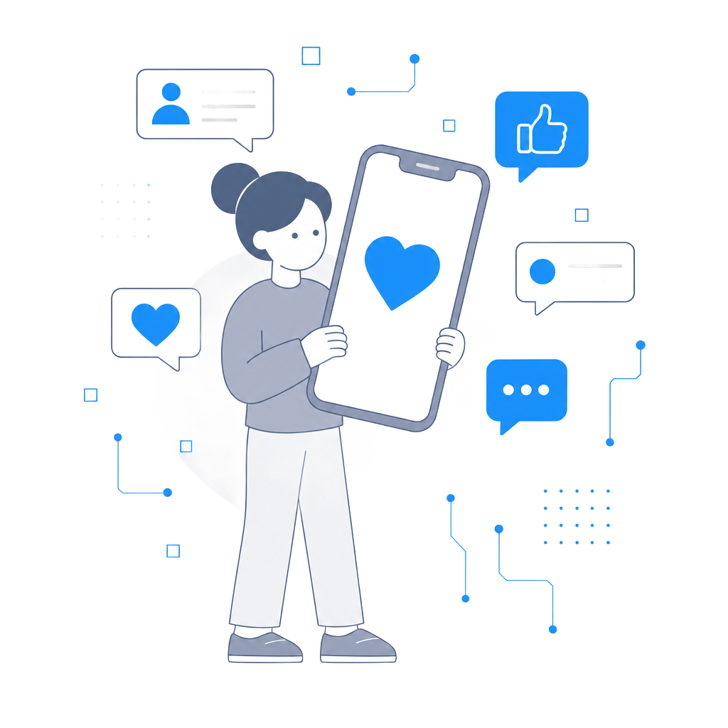 Social media management illustration